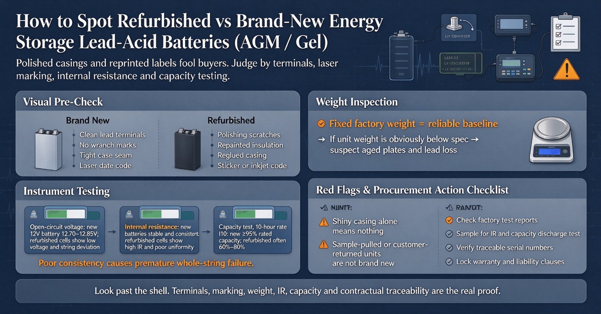 How to Tell If a Storage Lead-Acid Battery (Gel / AGM) Is Brand New or Refurbished